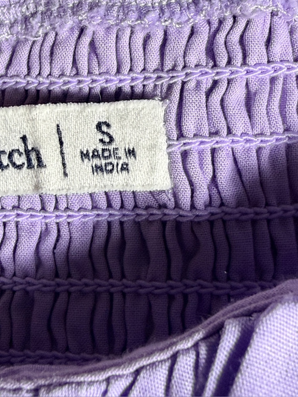 Abercrombie & Fitch Lavender Ruffle Strap Smocked Tiered Mini Dress Size Small - Picture 4 of 5